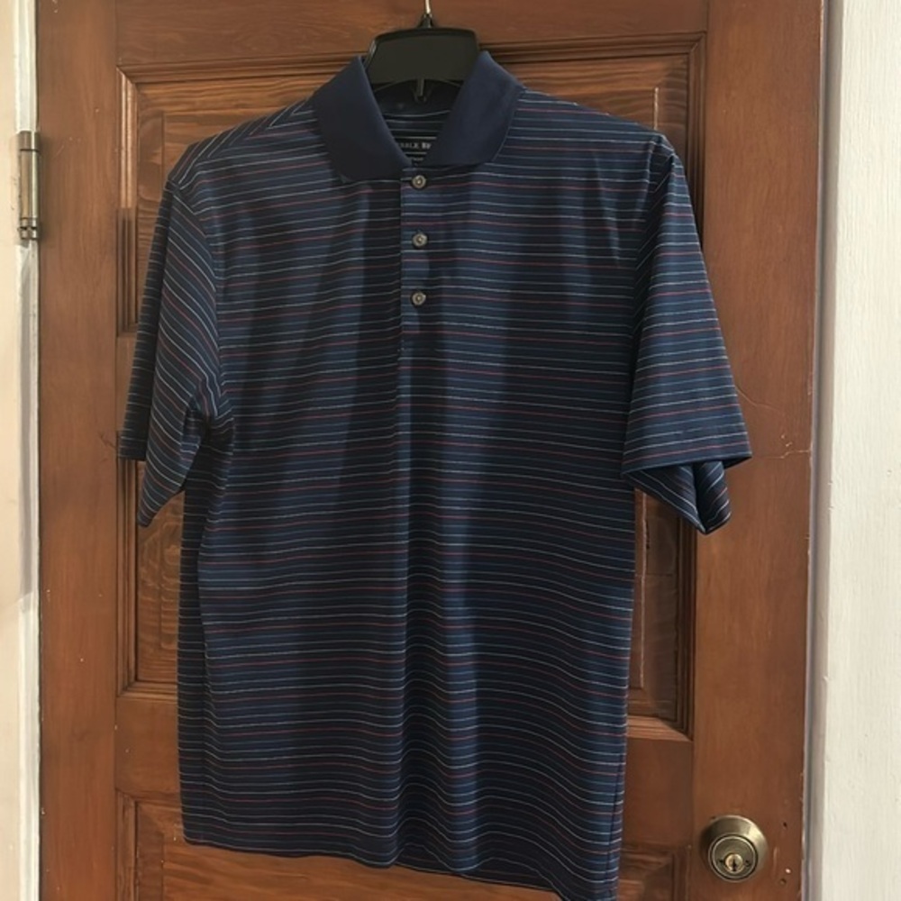 Pebble Beach Performance Striped Golf Polo Shirt